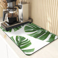 Axyaa Leaves Print Silicone Placemats - Absorbent Kitchen Dish Mat