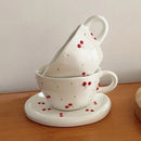 Axyaa Hand-painted Cherry Coffee Cup Set