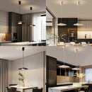 Axyaa Modern Black Dining Room Pendant Lights LED Chandelier Lighting