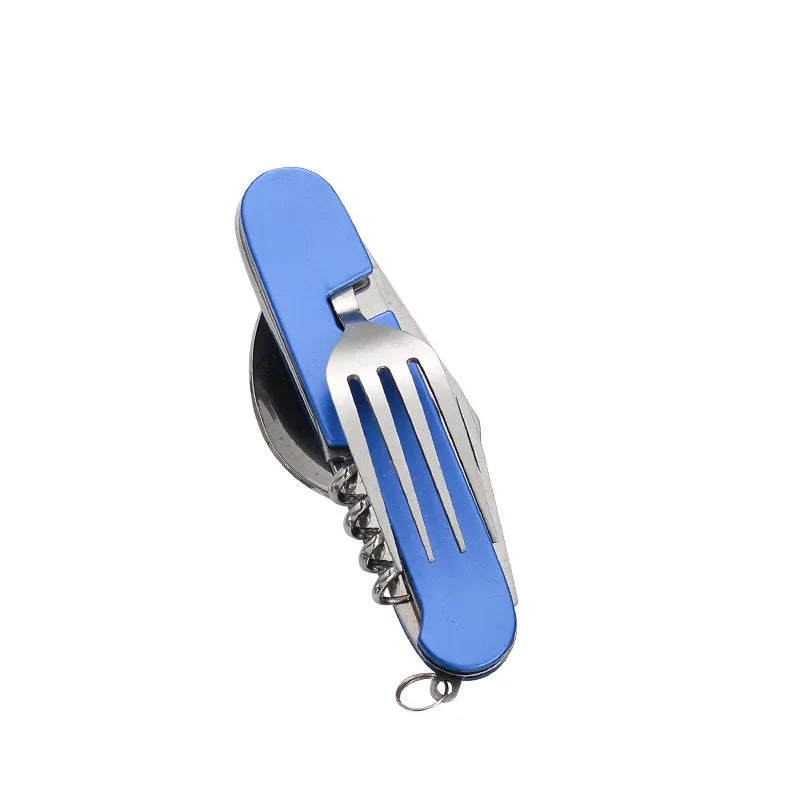 Axyaa 4-in-1 Stainless Steel Camping Utensils Set