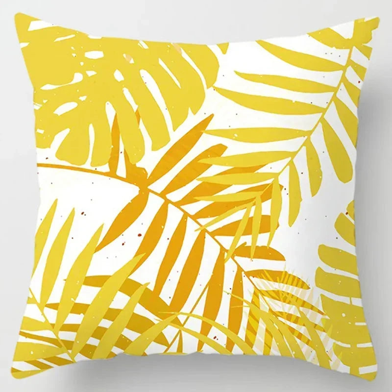 Axyaa Yellow Flower Pillowcase for Home Sofa Lumbar Cushion