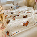 Axyaa Cartoon Rabbit Flannel Blanket: Winter Cozy Throw for Bed, Sofa, Travel