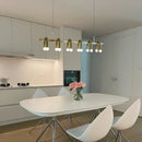 Axyaa Cream Style Chandelier: U-shaped Green LED Pendant Lamp for Living & Dining Areas