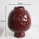 Axyaa Ceramic Vase: Creative Uneven Surface for Aesthetic Room Decor