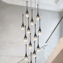Axyaa Crystal Stair Chandelier Light - LED Ceiling Lamp for Living Room