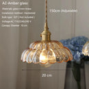 Axyaa Glass Pendant Light Brass Wire Adjustable Hanging Lamp