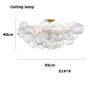 Axyaa Glass Bubble Ceiling Chandelier - Luxury LED Hanging Lamp for Living Dining Room