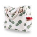 Axyaa Striped Canvas Beach Tote: Foldable, Lightweight, Water-Resistant Travel Bag