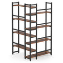 Axyaa Industrial Corner Bookshelf 70.8” Tall for Living Room Home Office
