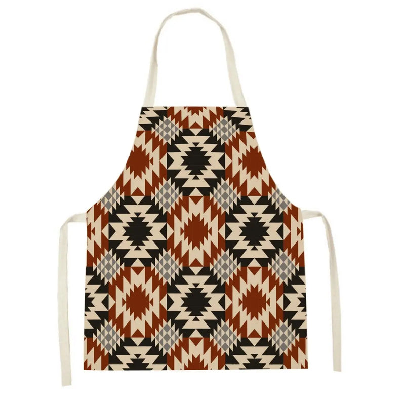 Axyaa Geometric Floral Kitchen Apron - Stylish Adult Kids Bib for Cooking & Baking