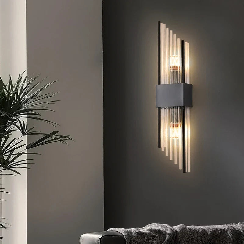Clear Glass Wall Light for Living Room with E14 G9 Bulb, Axyaa Brand