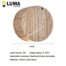 Axyaa Wabi-Sabi Yellow Travertine Wall Light - Natural Stone LED Sconce for Bedroom, Restaurant
