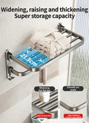 Axyaa Aluminum Towel Rack Bathroom Storage Bar, Grey Black 40-60CM.