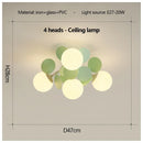 Axyaa Matcha Green Molecule LED Chandelier for Home Decor & Lighting