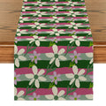 Axyaa Bamboo Lines Table Runner - Kitchen Dining Holiday Decor Flower Turtle Back