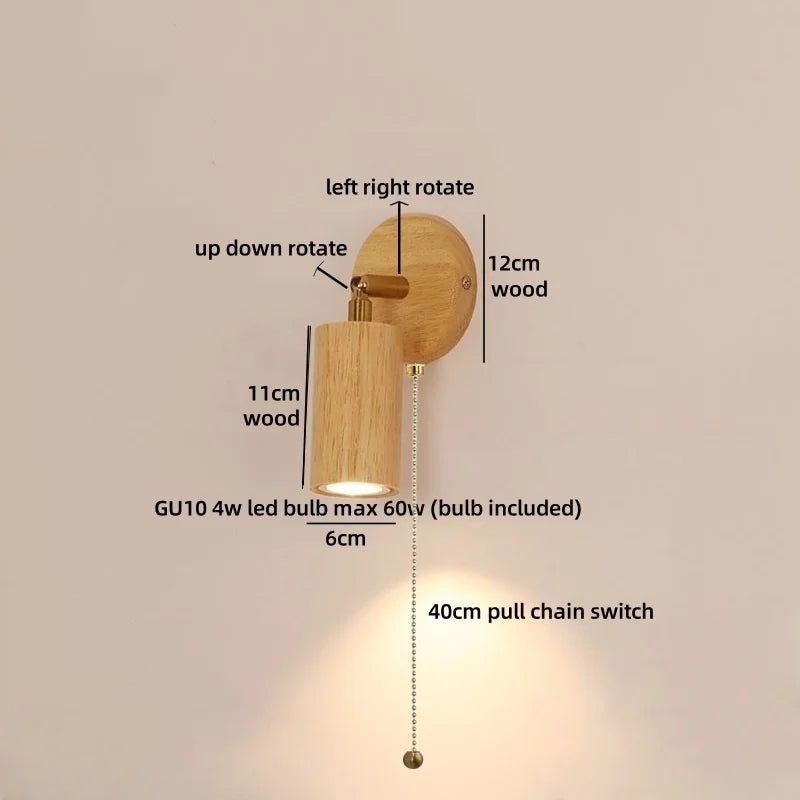 Axyaa Yellow Travertine Stone Wall Light Up Down Rotate Bedside Lamp