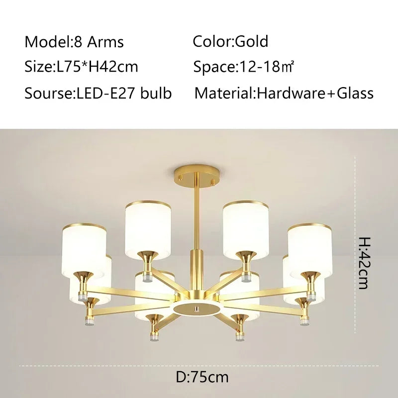 Axyaa Classical Trichromatic Chandelier for Home Lighting