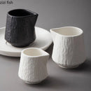 Axyaa Rock Texture Ceramic Gravy Boat Set for Restaurant Specialties & Milk Cups
