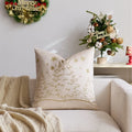 Axyaa Christmas Tree Pillow Cover - Silver Gold Snowflake Velvet - Home Decoration - 45x45cm