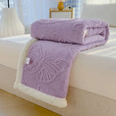 Axyaa Butterfly Jacquard Fleece Blanket: Luxurious 3D Butterfly Design, Thick & Warm for Bed Sofa