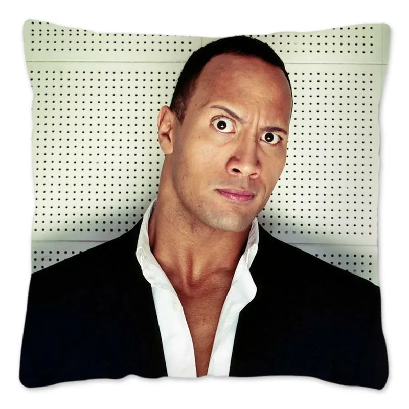 Dwayne Johnson Rock Face Cushion Cover for Sofa by Axyaa - Home Decor Pillowcase