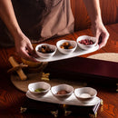 Axyaa Ceramic Bowl Set with Saucers for Household and Snacks, Fruit Dips, and Refreshments