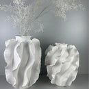 Axyaa Wavy Grain Ceramic Vase - Home Decor Floral Arrangement Accessories
