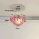 Axyaa French Colorful Chandelier Glass Pendant Lamp for Luxury Living