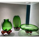 Axyaa Double Color Vase & Fruit Tray: Clear Desktop Storage & Terrarium