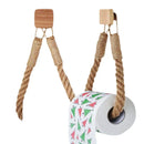 Axyaa Solid Wood Linen Rope Towel Rack: Stylish Bathroom Organization Solution