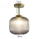 Axyaa Nordic Striped Lantern Glass Ceiling Light Chandelier for Living Room & Bedroom