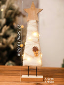Axyaa Wooden Christmas Ornaments Fawn Snowman Star - Holiday Home Decor