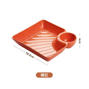 Axyaa Japanese Serving Plates with Divided Sections for Dipping Sauces