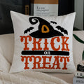 Axyaa Halloween Cartoon Embroidery Cushion Cover for Home Sofa Decor, 45x45 Square Pillowcase