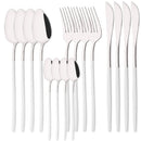 Axyaa 16Pcs Western Black Gold Dinnerware Set Stainless Steel Tableware Flatware