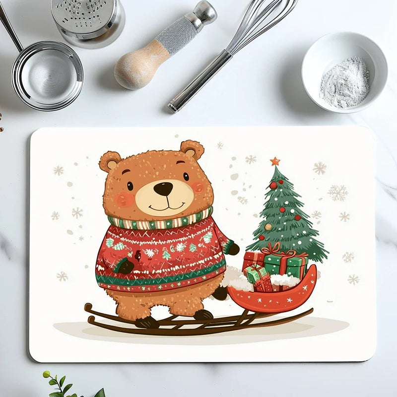 Axyaa Diatom Mud Kitchen Drain Pads, Christmas Tree Absorbent Tableware Mat