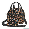 Axyaa Corgi Dogs Thermal Lunch Bag Insulated Tote with Shoulder Strap