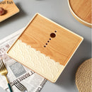 Axya Imitation Wood Grain Dinner Plate Set