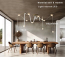 Axyaa Marble Designer Belt Pendant Light: Dimmable Luxury Chandelier