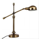 Axyaa Copper Desk Lamp: French Retro Style, Metal Construction, Ideal for Study and Bedroom