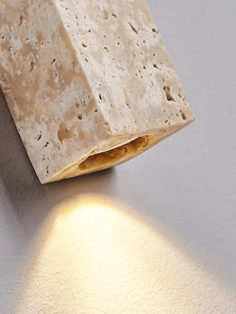 Axya LED Stone Wall Lamp - Retro Cream Style for Home Decoration