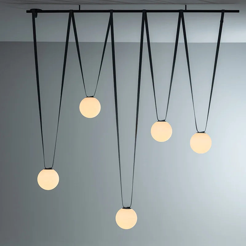 Axyaa Glass Ball LED Pendant Light Black Orange for Stylish Indoor Lighting