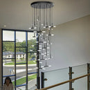 Axyaa LED Staircase Chandeliers: Modern Hanging Lights for Living Room Decor and Indoor Lighting