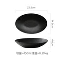 Axyaa Stone Pattern Ceramic Oval Salad Plate Fish Plate Soup Pasta Dish Tableware