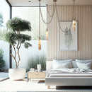 Brass Snowflake Gypsum Pendant Light for Living Room by Axyaa