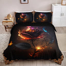 Axyaa Gothic Golden Rose Duvet Set Elegant Floral Print Bedding Pillowcases