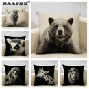 Axyaa Animal Pattern Cushion Cover Trio: Lion, Tiger, Bear Home Sofa Decor Kids Gift