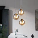 Axyaa Glass Pendant Lamp LED Hanging Light for Dining Room Kitchen Bedroom