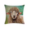 Axyaa Cotton Linen Cushion Cover Sheep Cow Home Decor Throw Pillowcase