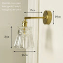 Axyaa Modern Brass Mirror Lamp Glass Shade Wall Sconce